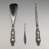 1912 British Antique Pure Silver Handle Shoehorn Button Hook x2 Set Adie & Lovekin